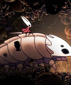 Hollow Knight Silksong character rides a big bug in key art for Silksong